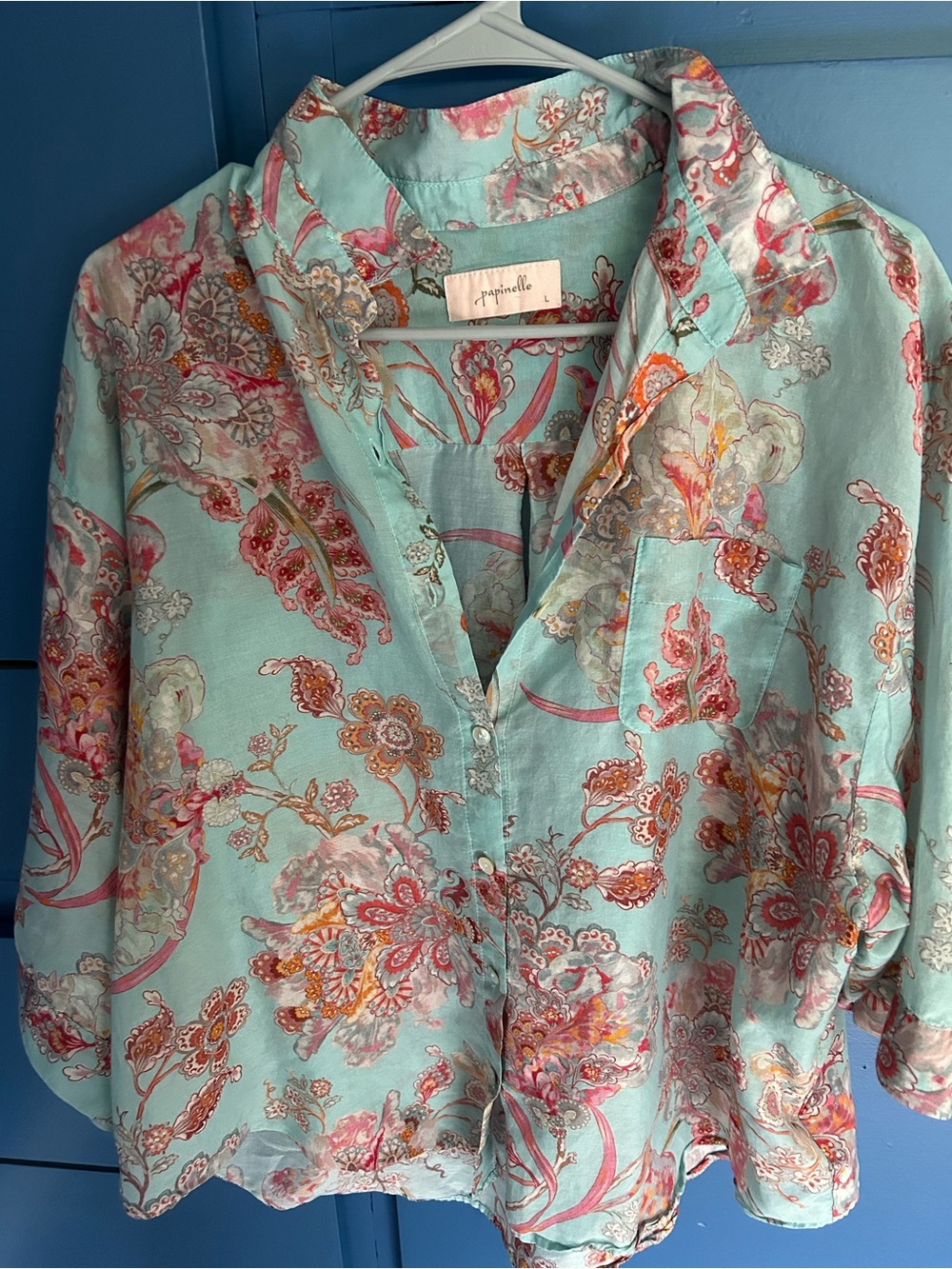 Papinelle Floral Button-Front Blouse